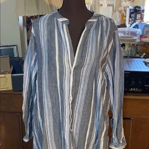 Denim 24/7 gauze-like, button down blouse SZ 24
